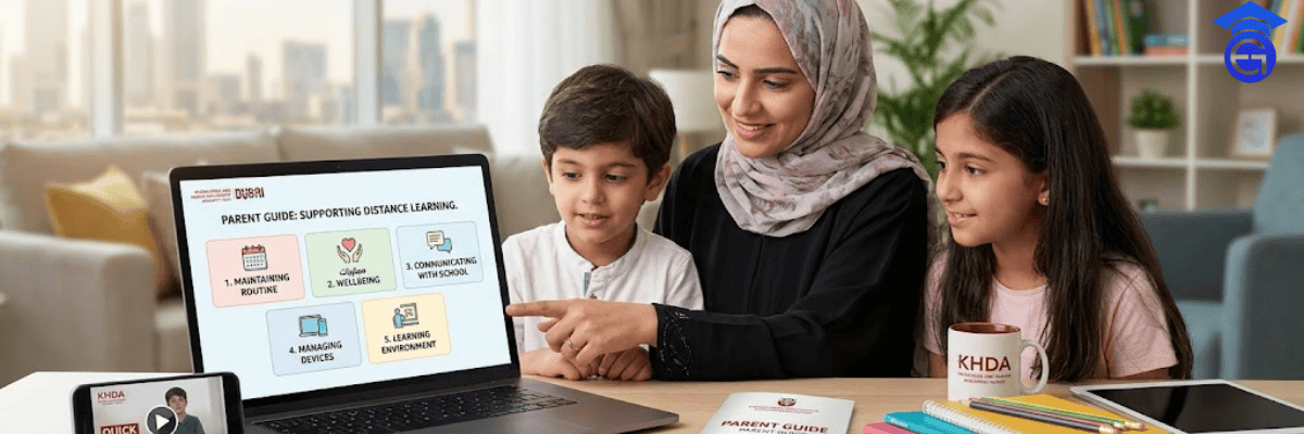 KHDA distance learning guide for parents Dubai 2026 — what it says and what it means