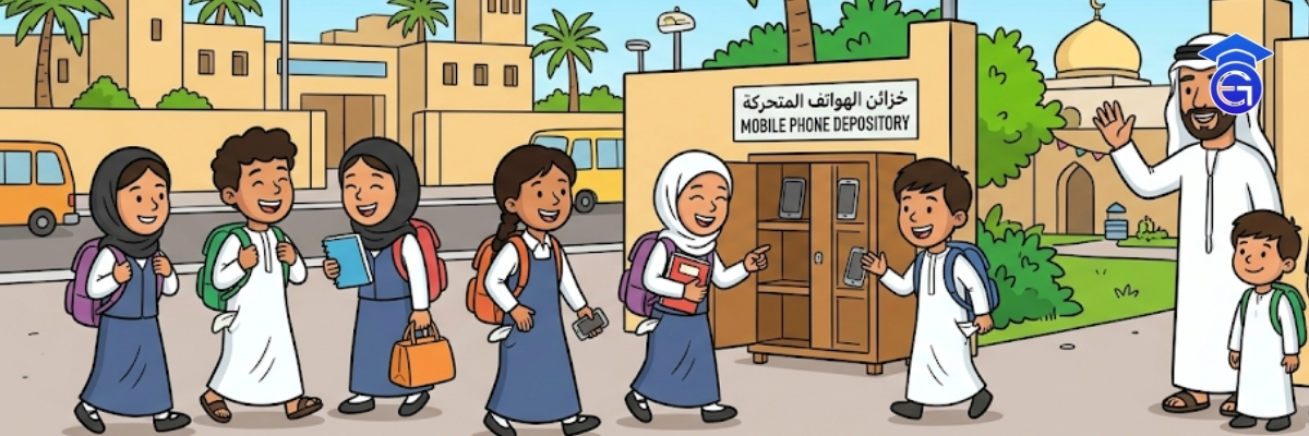 UAE students returning to school under the mobile phone ban